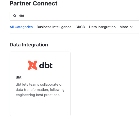 Snowflake Partner Connect Box